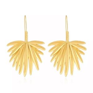 Zara Gold Palm Leaf Earrings